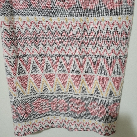 FREE PEOPLE Mendocino Aztec Boho Woven High Waist Slit Pencil Skirt Size Large - Picture 10 of 10